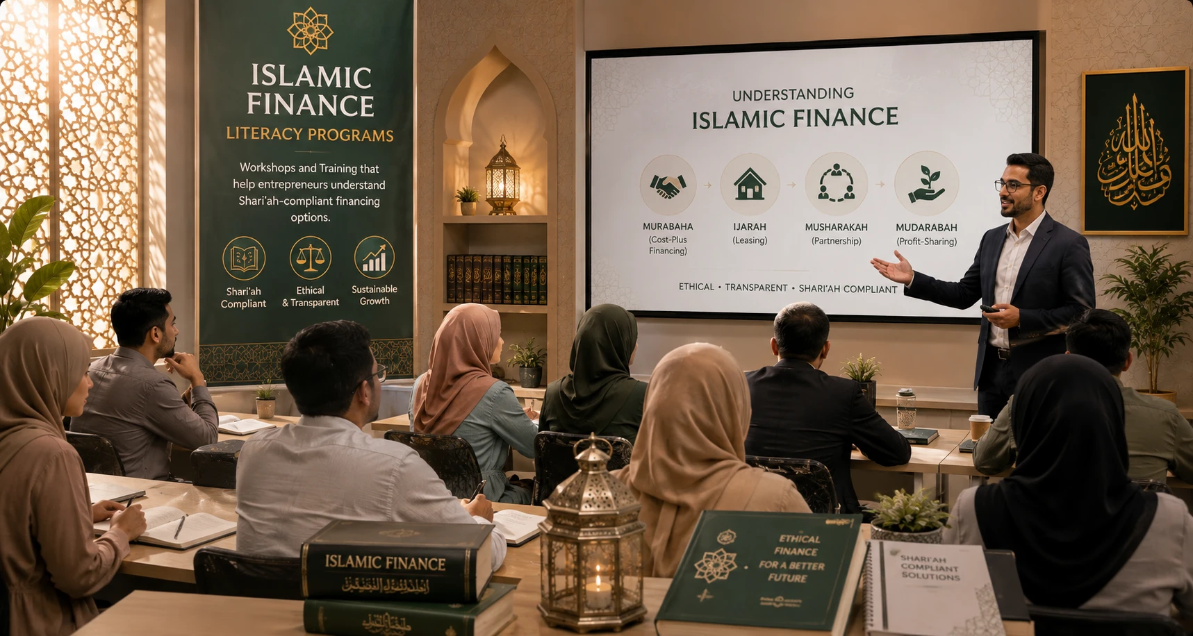 Islamic finance literacy programs — AI-generated illustration